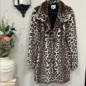 LOFT Faux Fur Animal Print Jacket XL